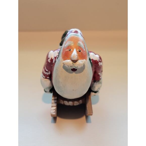 Vintage Santa On Sled Figurine - Whimsical Village Arts - Picture 4 of 11